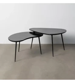 Zestaw 2 stolików kawowych NOVAJ 87 i 83 cm czarne