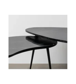 Zestaw 2 stolików kawowych NOVAJ 87 i 83 cm czarne
