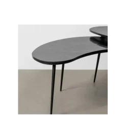 Zestaw 2 stolików kawowych NOVAJ 87 i 83 cm czarne