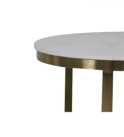 Zestaw 2 stolików kawowych PERLATO 60 cm 75 cm białe antyczny brąz