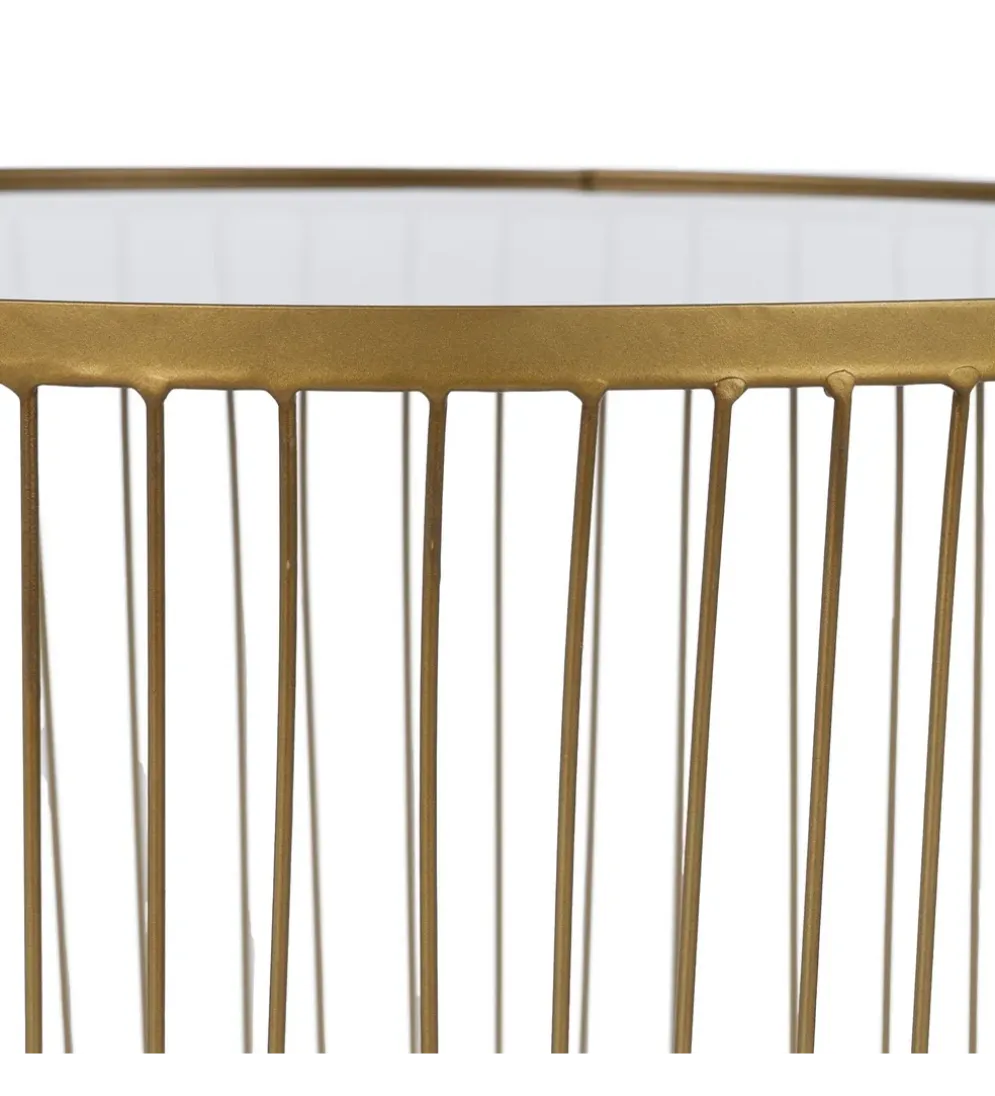 Zestaw 2 stolików kawowych RAG 50 cm 42 cm złote