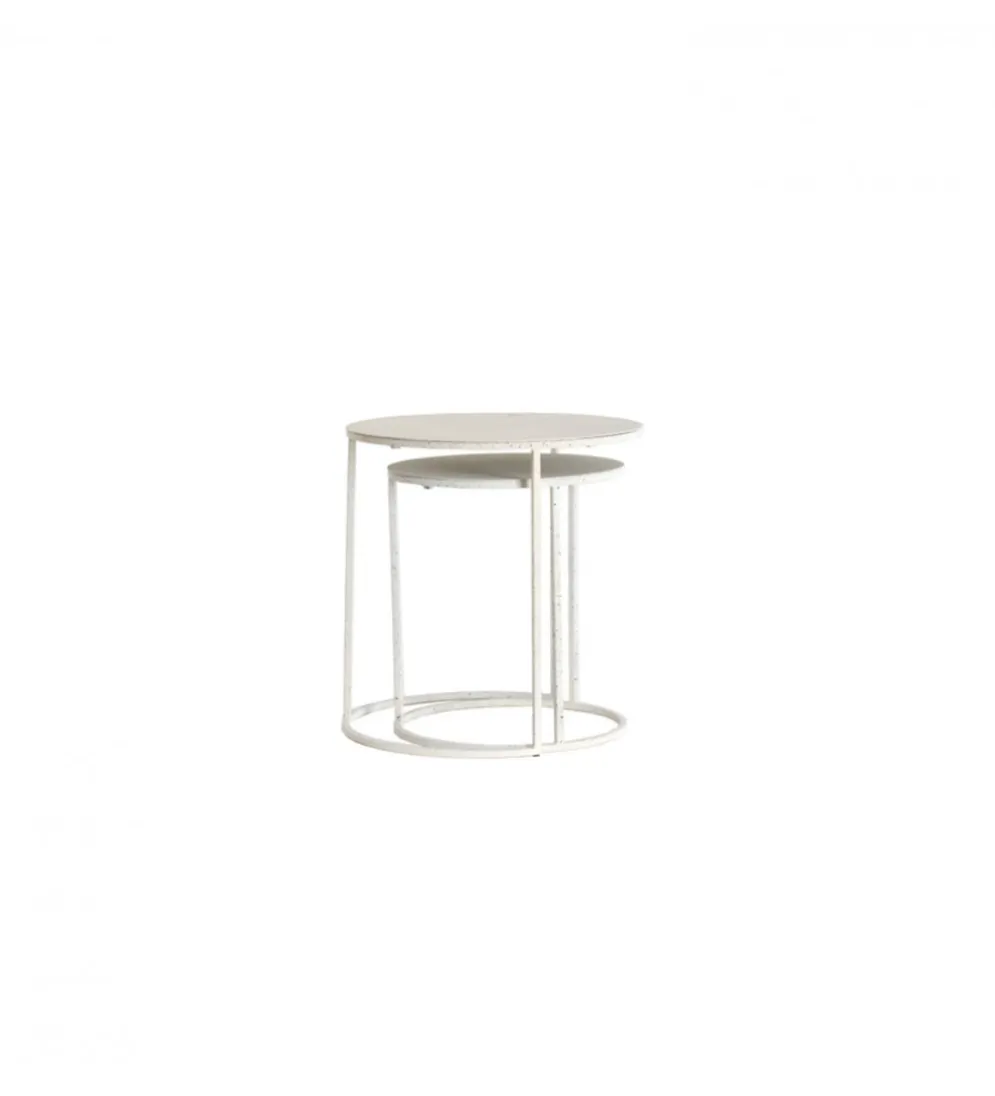 Zestaw 2 stolików kawowych SADAR 50 cm 52 cm białe