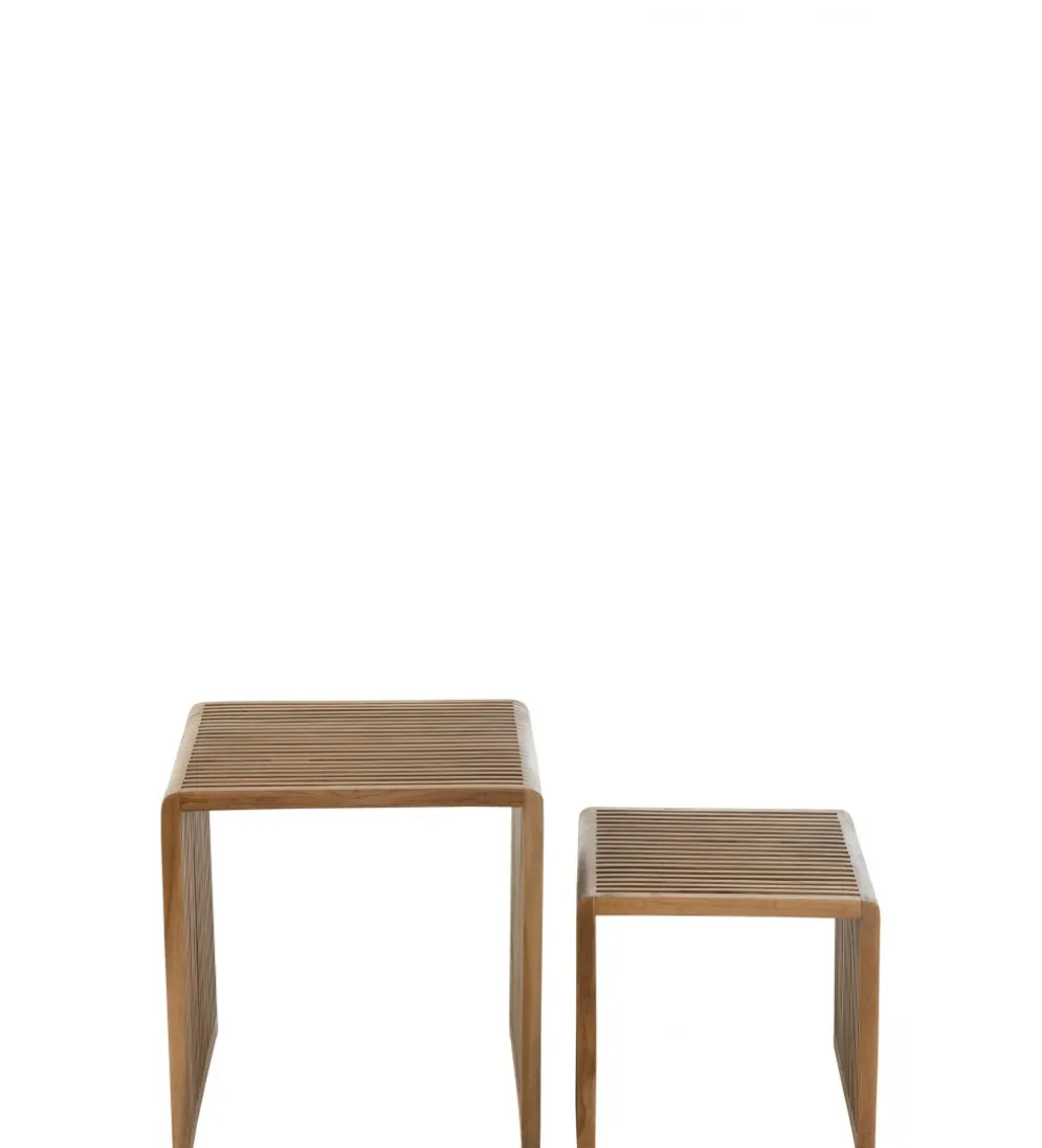 Zestaw 2 stolików kawowych SHELIS 50 cm 40 cm drewno teak