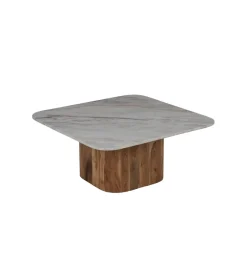 Zestaw 2 stolików kawowych UGUP 100 cm i 80 cm marmur