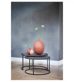 Zestaw 2 stolików TALCA 75 cm 67 cm brąz