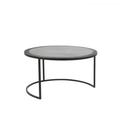 Zestaw 2 stolików TALCA 75 cm 67 cm czarny