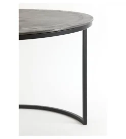 Zestaw 2 stolików TALCA 75 cm 67 cm srebrne