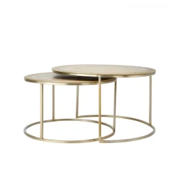 Zestaw 2 stolików TALCA 75 cm 65 cm złoty